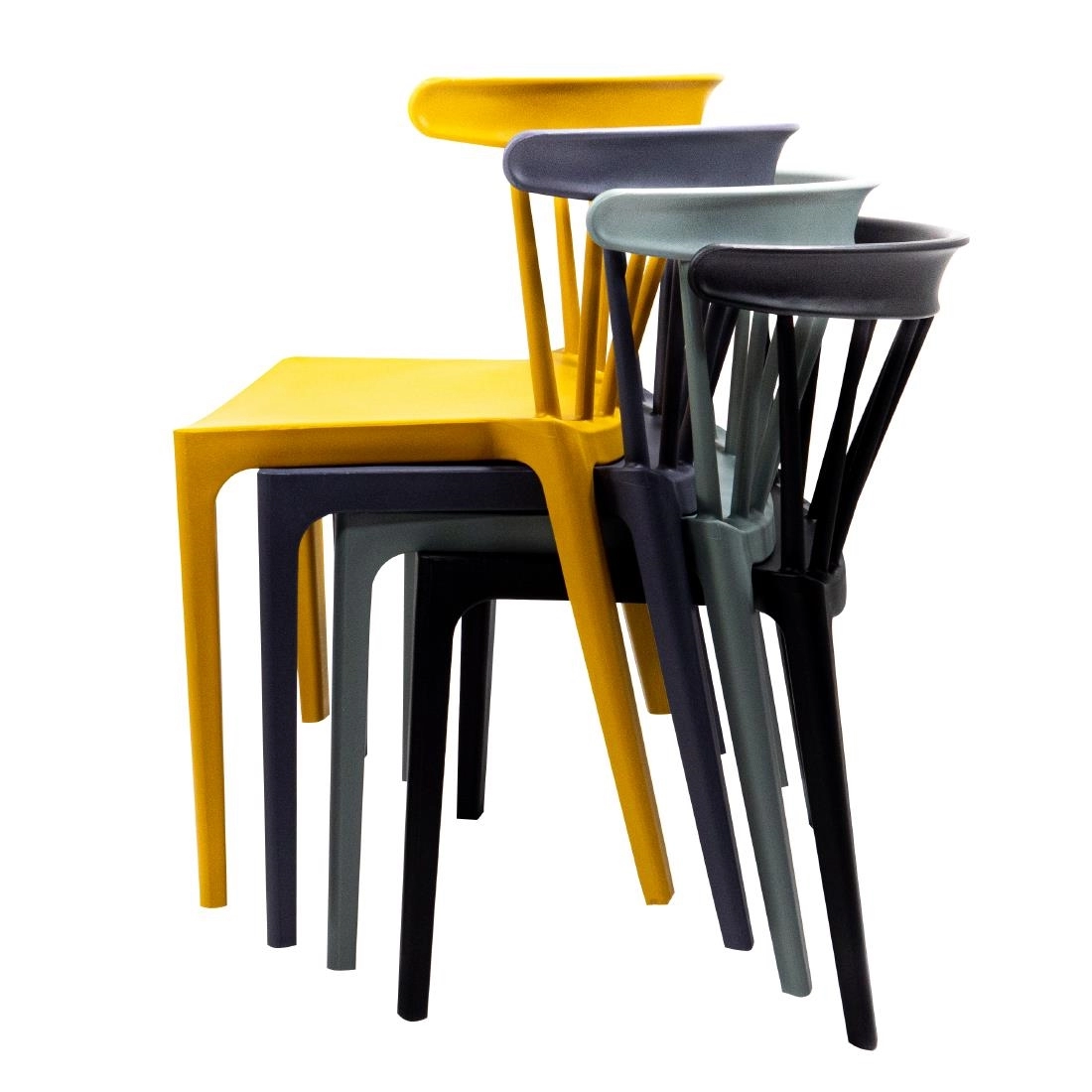 Een Windson polypropyleen stoelen antraciet (4 stuks) koop je bij Supplierz BV