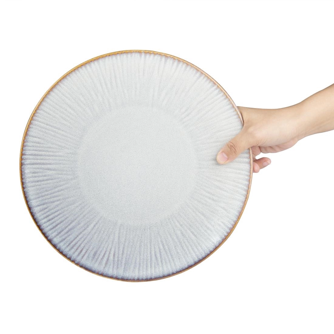 Vous pouvez acheter un Assiettes plates Olympia Drift en relief gris 280mm (lot de 4) chez Supplierz BV