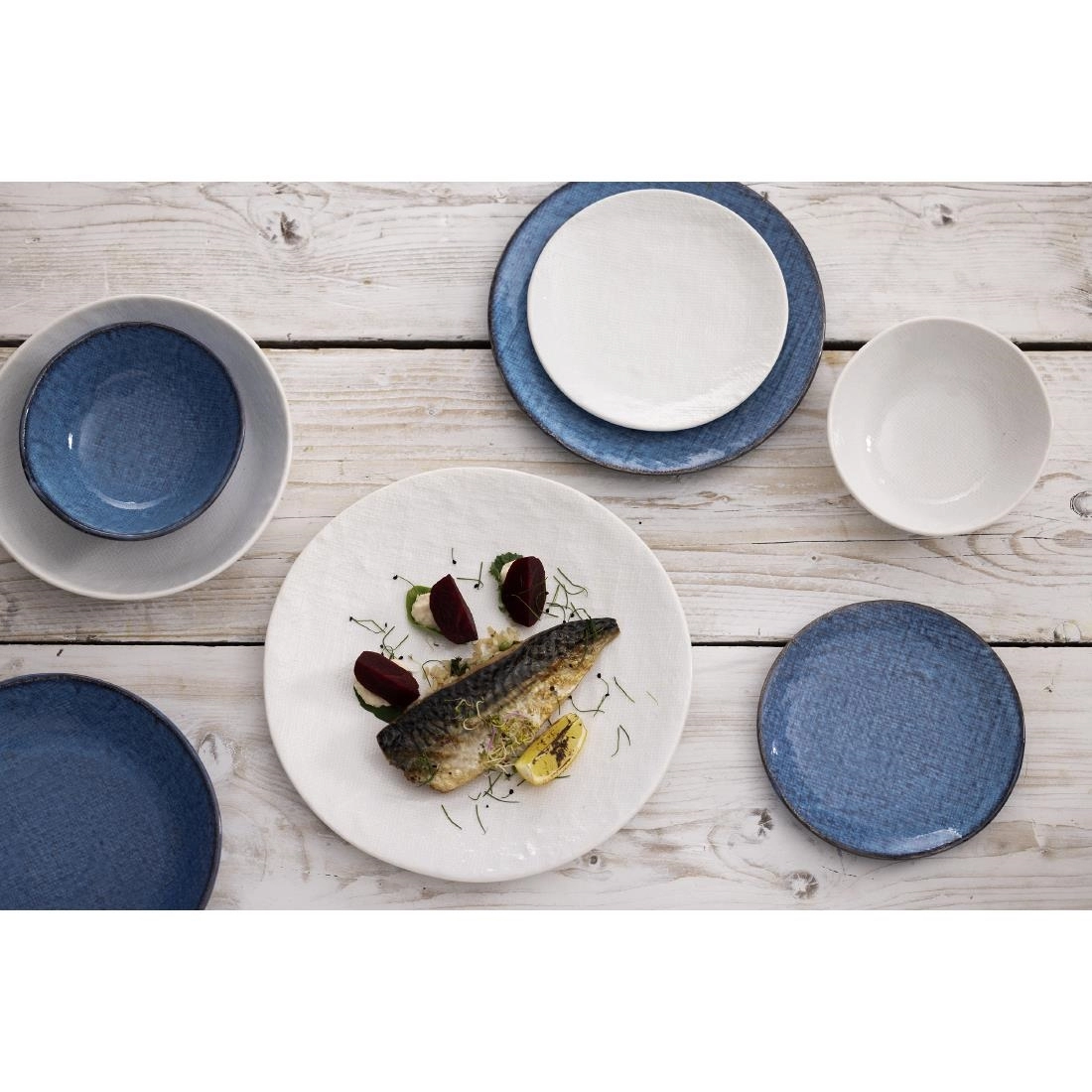 Vous pouvez acheter un Assiettes plates Olympia Denim White 180 mm (lot de 6) chez Supplierz BV