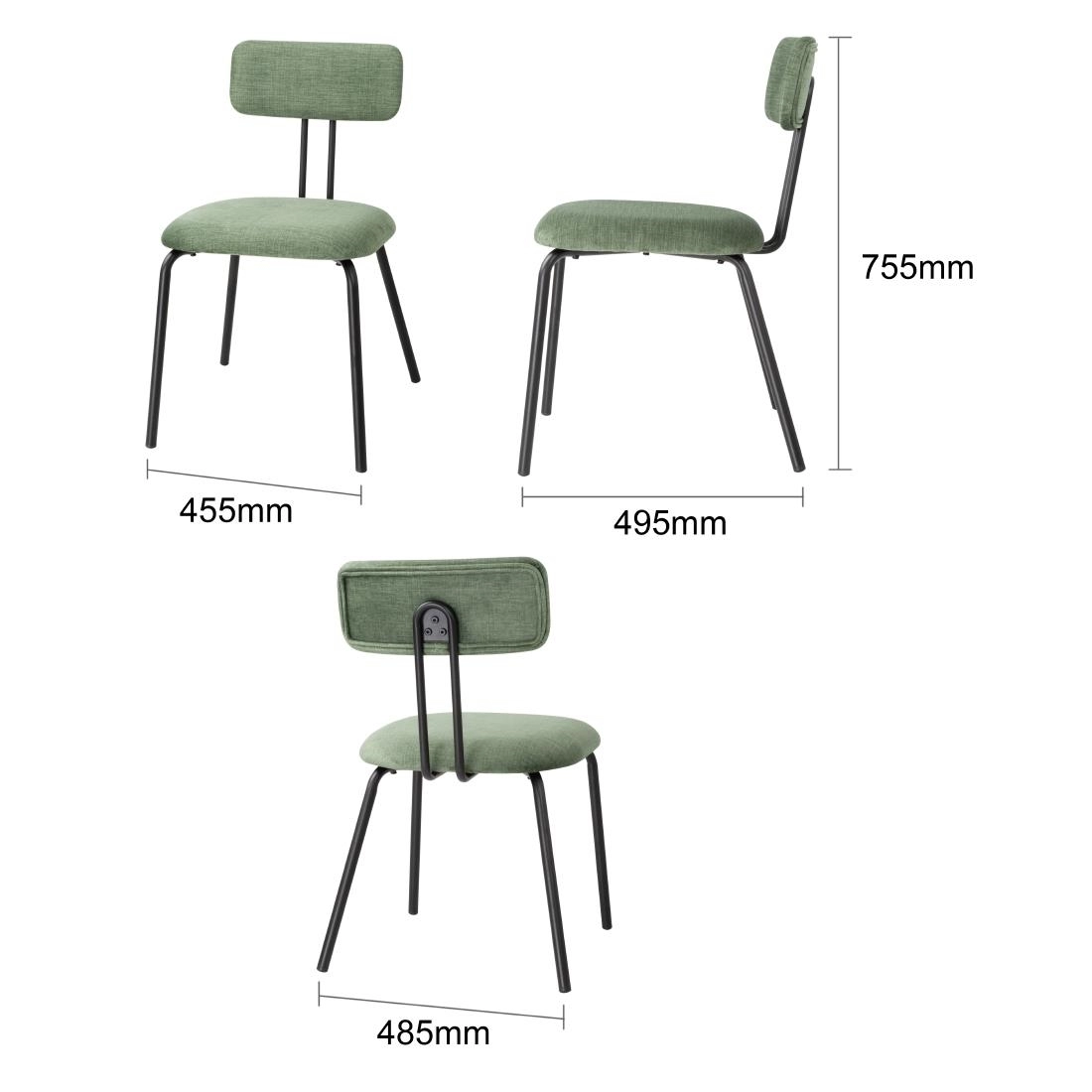 Een Bolero Fairfield Stoelen - Donker Walnoot/Groen Mix (Set 2) koop je bij Supplierz BV