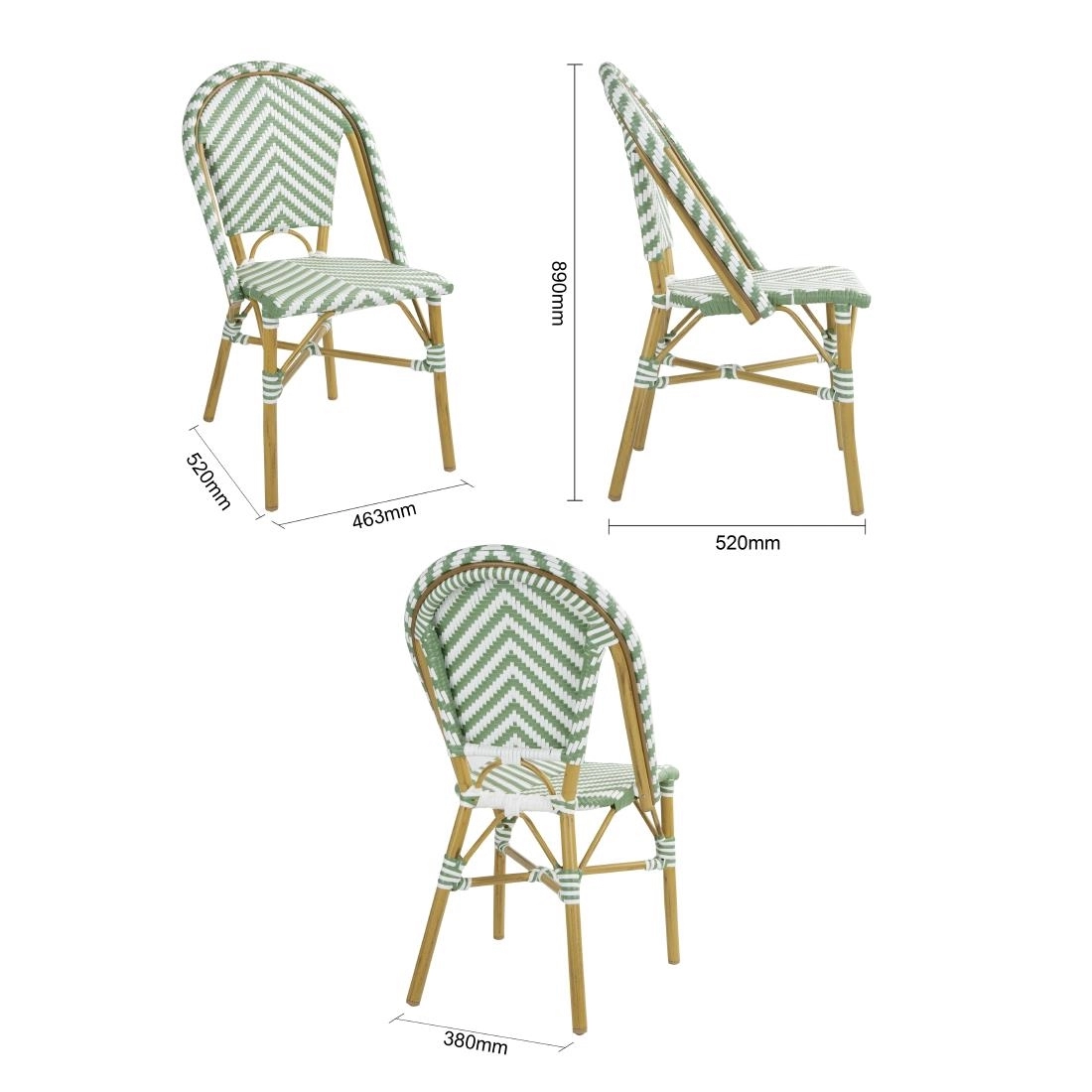 Vous pouvez acheter un Chaises style parisien en rotin PE Bolero vert clair (lot de 2) chez Supplierz BV