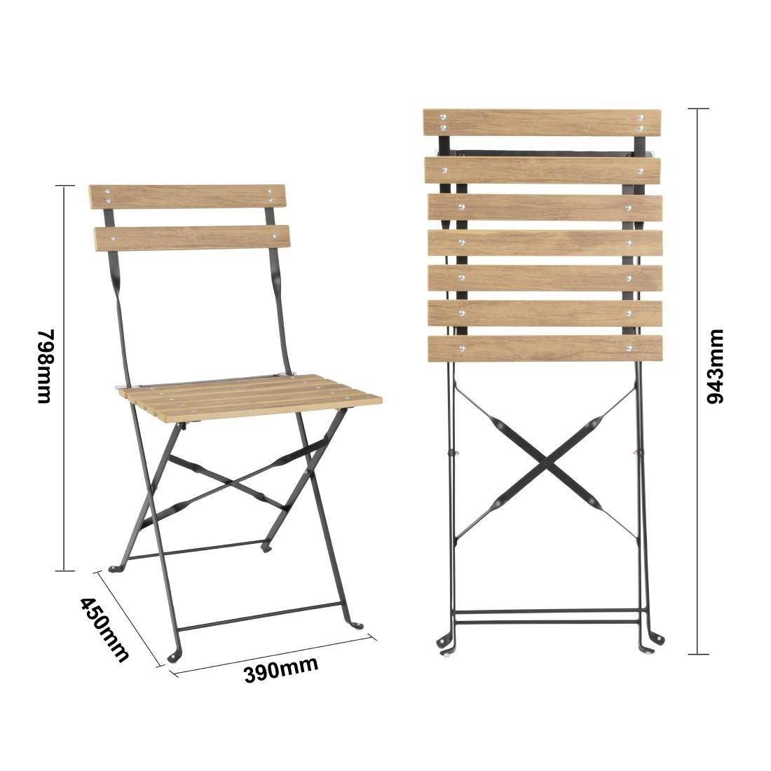 Buy your Bolero Perth Pavement Style Klapstoelen Met Houteffect (Pak Van 2) at Supplierz BV