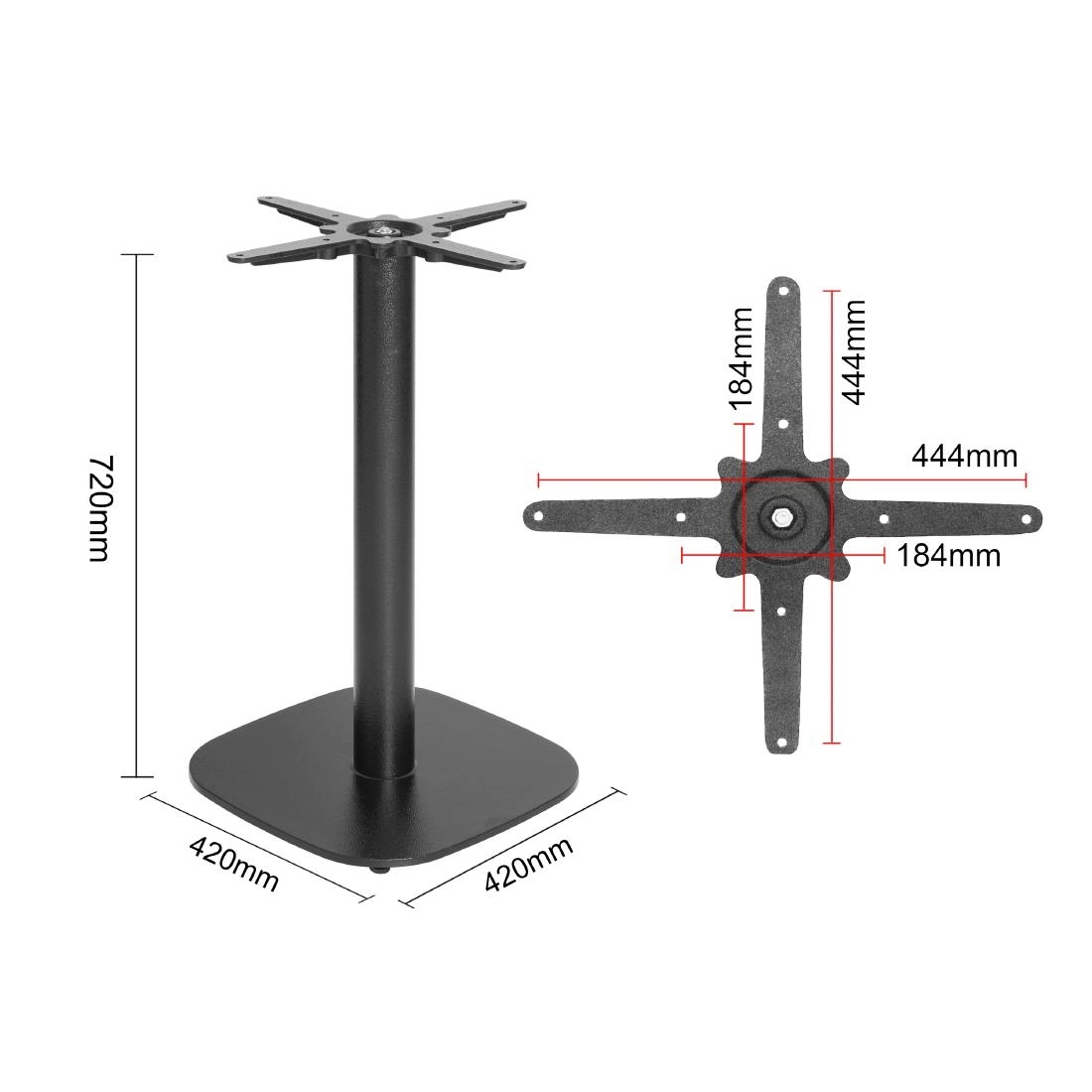 Vous pouvez acheter un Pied de table en fonte Bolero noir 720x420mm chez Supplierz BV