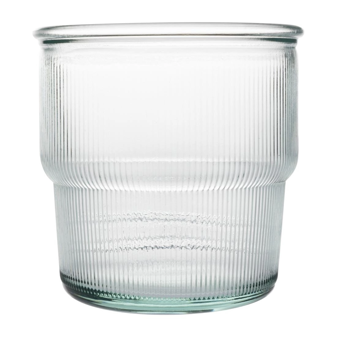 Een Olympia Gerecycled Glas Geribbelde Stapelbare Bekers 300ml (Pak Van 6) koop je bij Supplierz BV