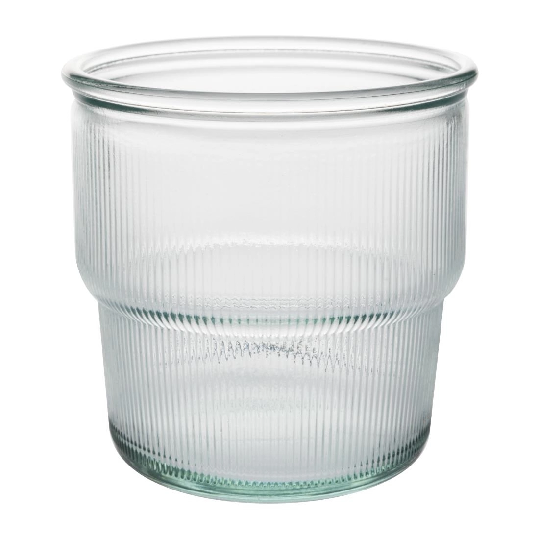 Een Olympia Gerecycled GlasGeribbelde Stapelbare Bekers 300ml (Pak Van 6) koop je bij Supplierz BV