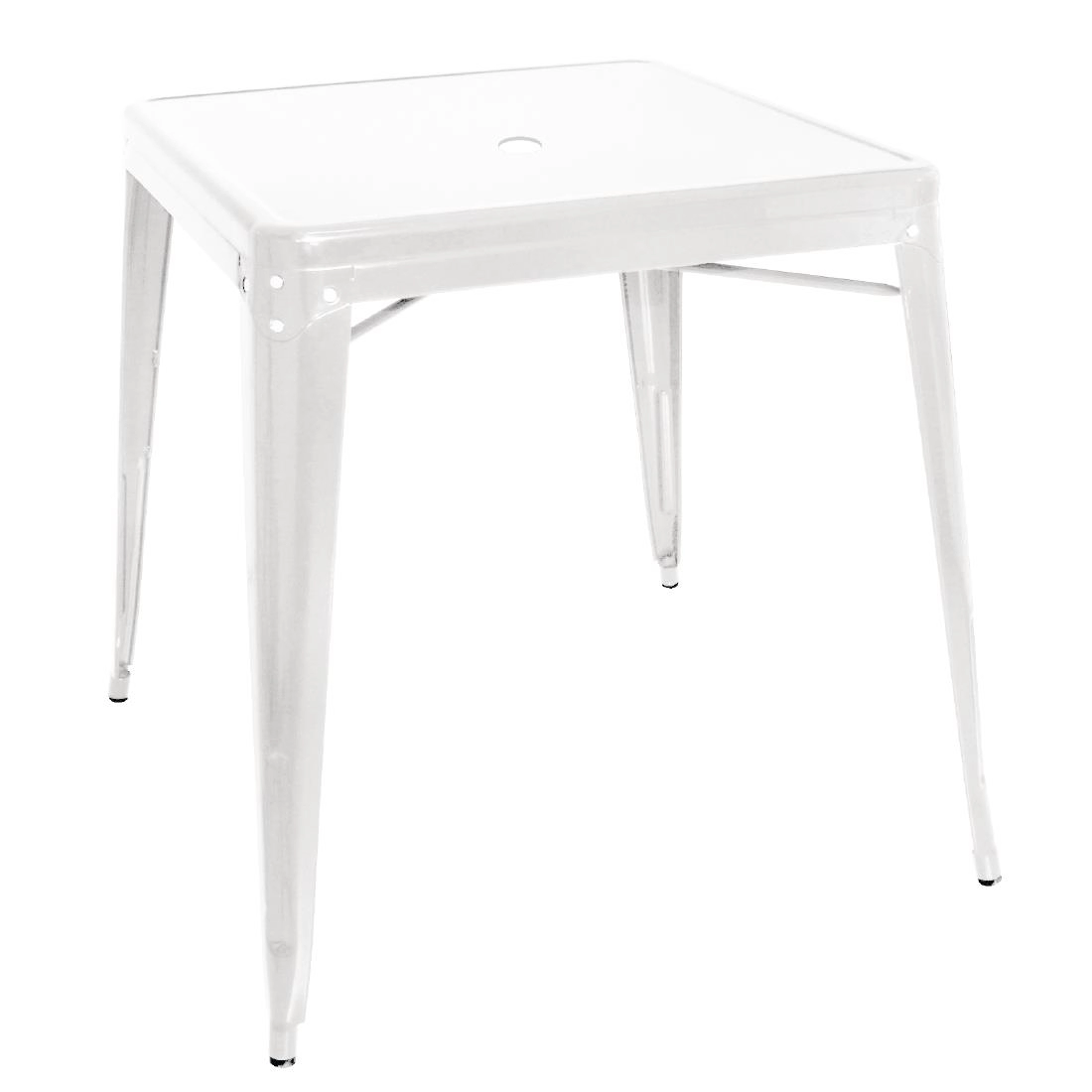 Een Bolero Bistro Vierkante Stalen Tafel Wit 668 mm (Enkel) koop je bij Supplierz BV