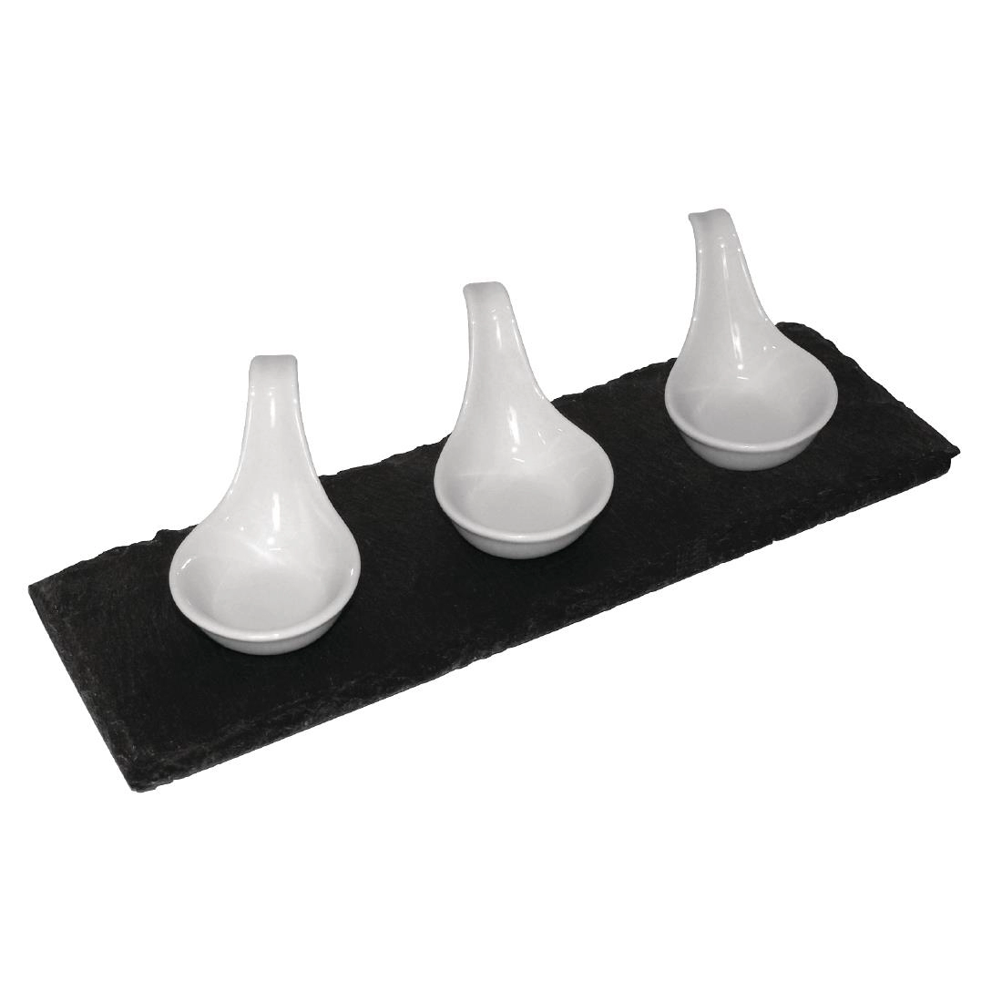 Een Olympia leistenen serveerplankjes 30x10cm (4 stuks) koop je bij Supplierz BV