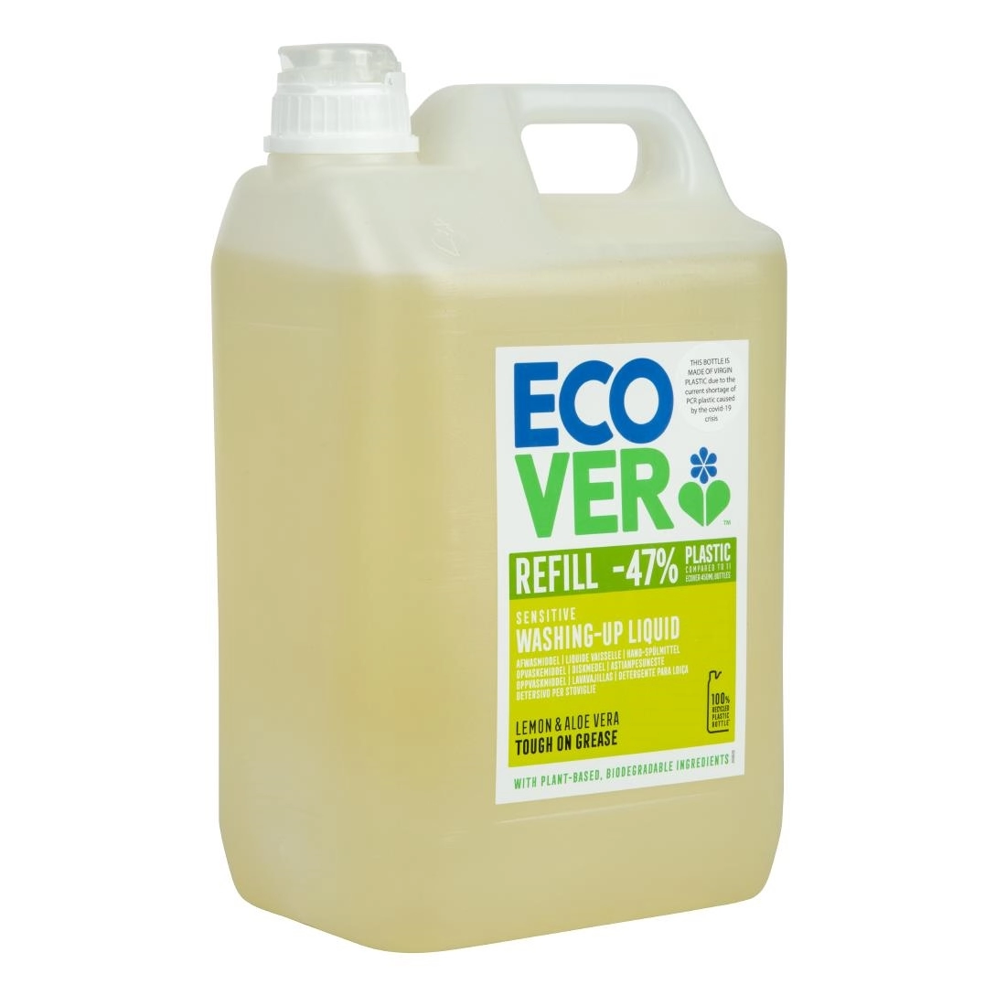 Een Ecover geconcentreerd afwasmiddel citroen en aloe vera 5L koop je bij Supplierz BV