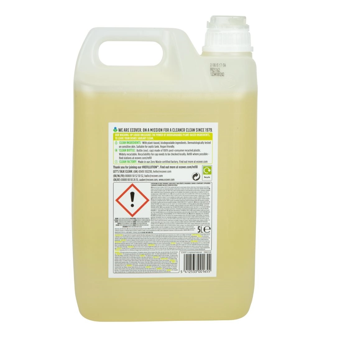 Een Ecover geconcentreerd afwasmiddel citroen en aloe vera 5L koop je bij Supplierz BV