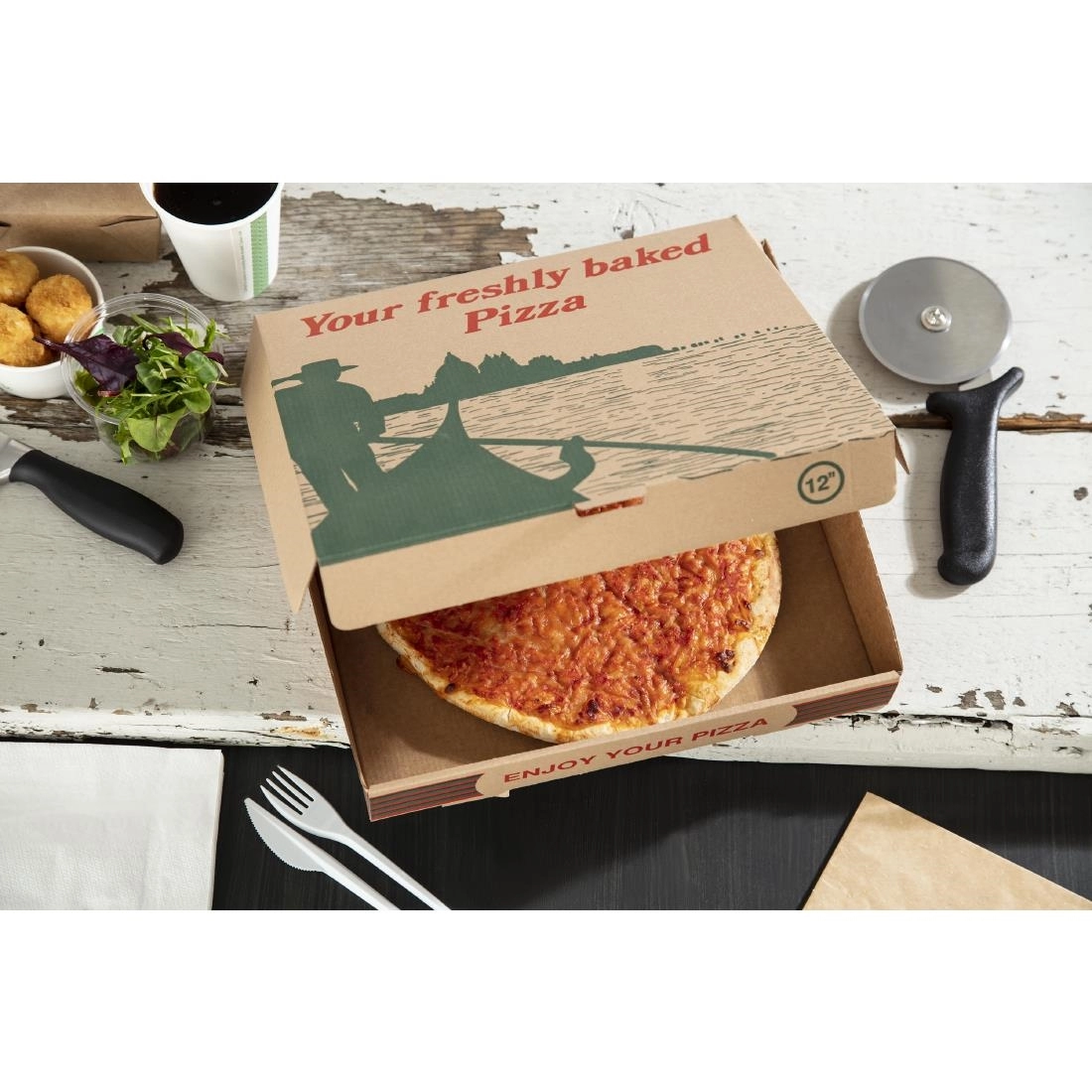 Sie können einen Kompostierbare Pizzakartons mit Gondola Design 30cm (100 Stück) bei Supplierz BV kaufen