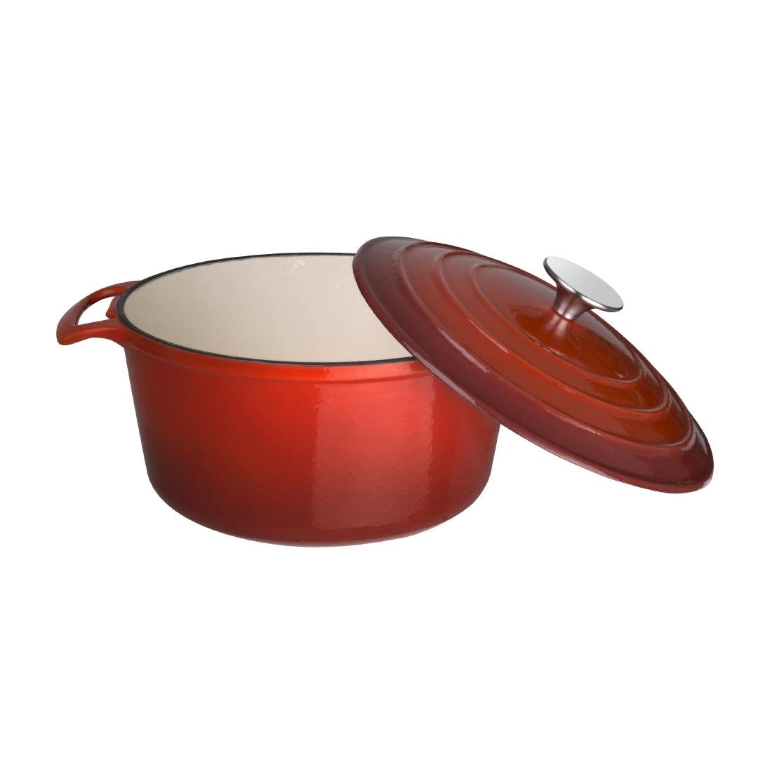 Een Vogue ronde inductie braadpan rood 4L koop je bij Supplierz BV