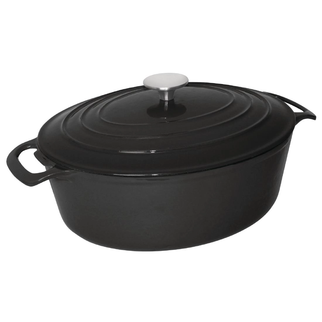 Een Vogue ovale inductie braadpan zwart 6L koop je bij Supplierz BV