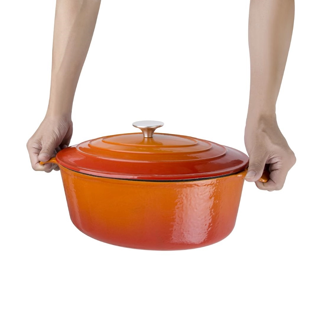 Een Vogue ovale inductie braadpan oranje 6L koop je bij Supplierz BV