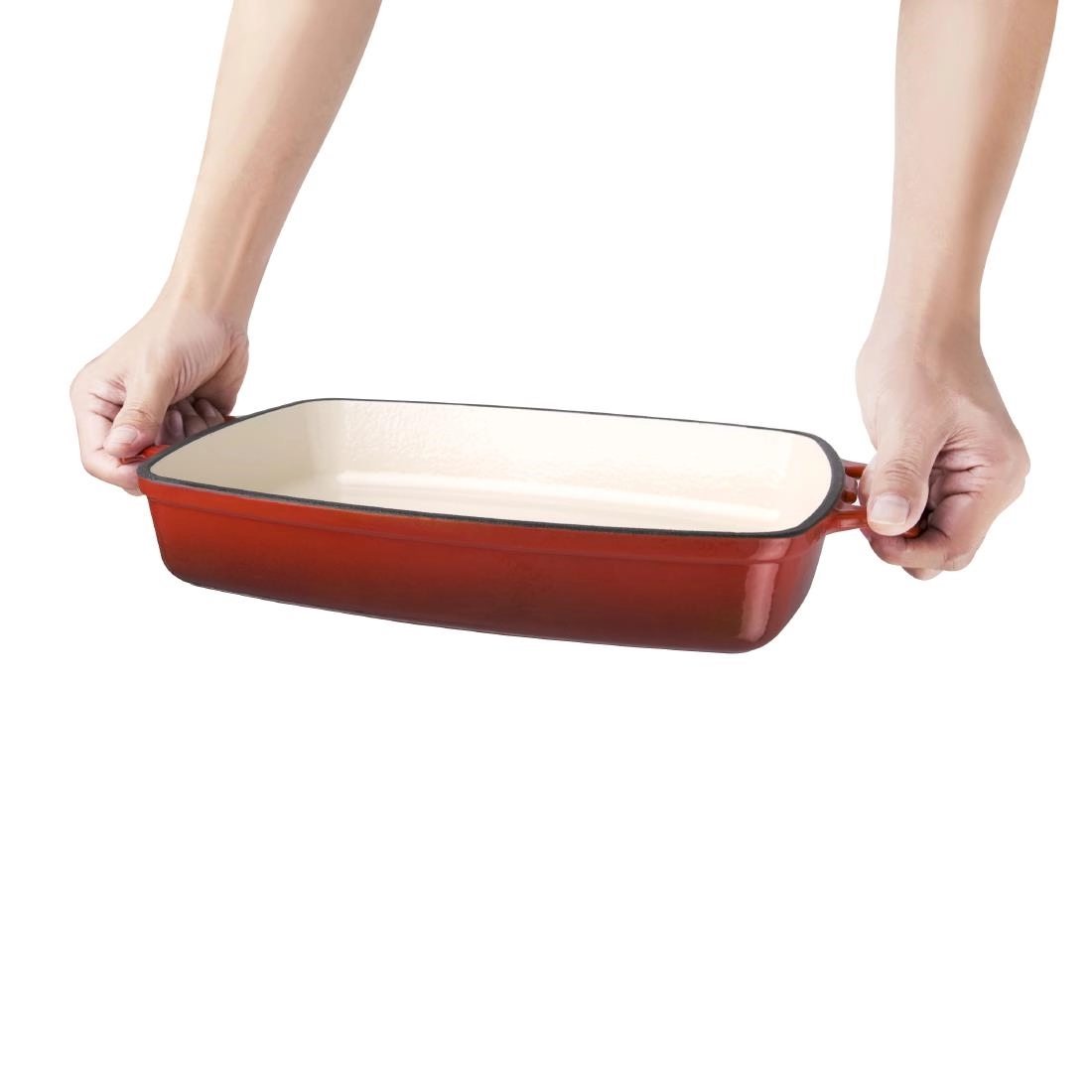 Buy your Vogue rechthoekige gietijzeren ovenschaal rood 2,8L at Supplierz BV