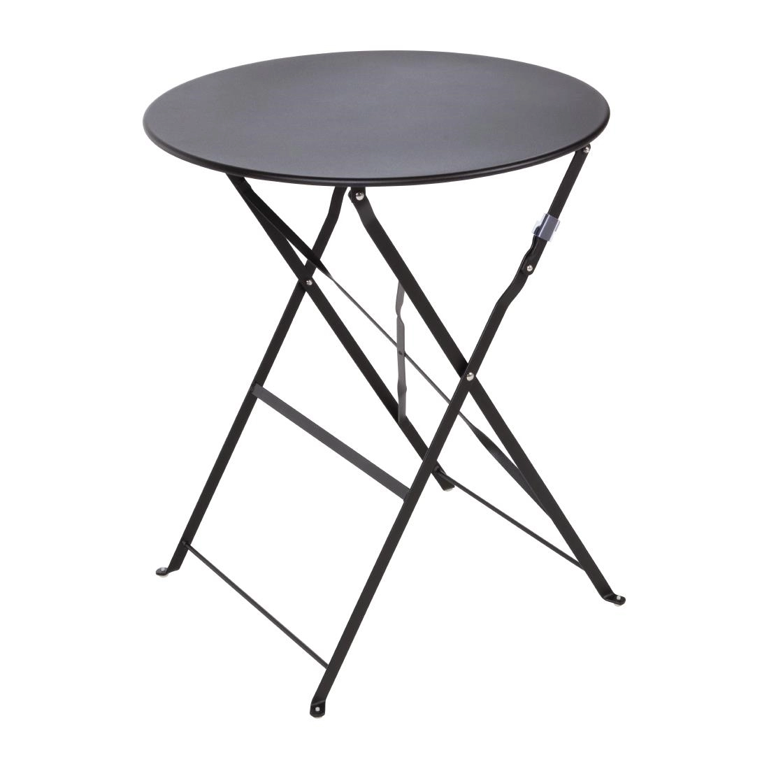 Een Bolero ronde stalen opklapbare tafel zwart 59,5cm koop je bij Supplierz BV