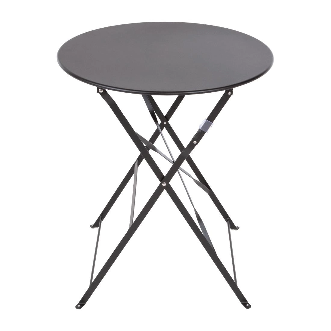 Een Bolero ronde stalen opklapbare tafel zwart 59,5cm koop je bij Supplierz BV