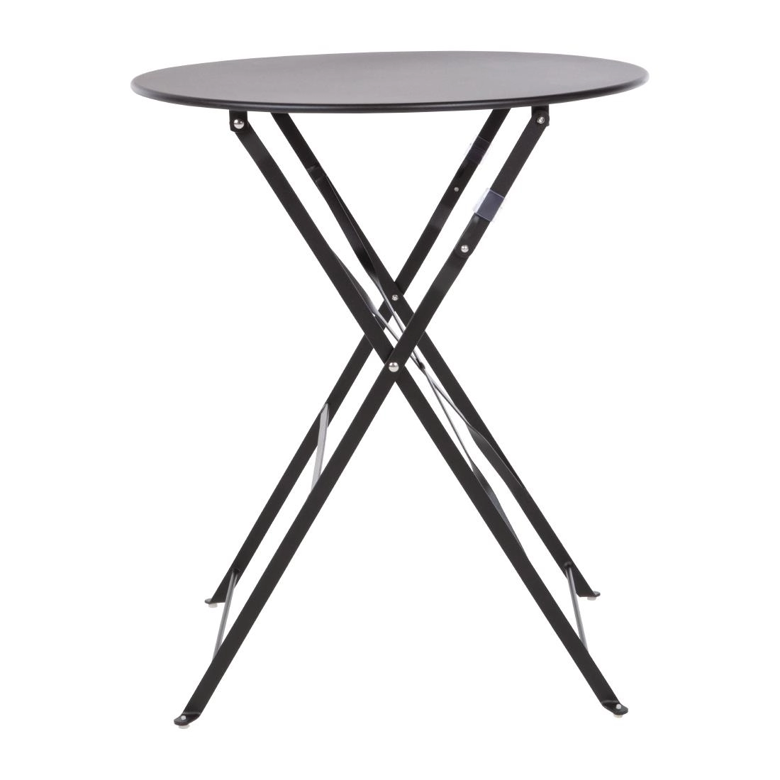 Een Bolero ronde stalen opklapbare tafel zwart 59,5cm koop je bij Supplierz BV