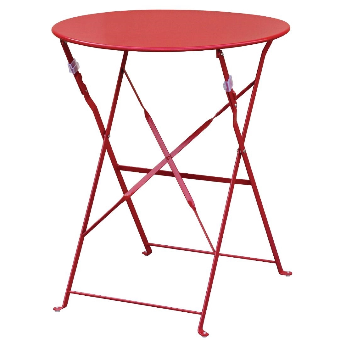 Een Bolero ronde stalen opklapbare tafel rood 59,5cm koop je bij Supplierz BV