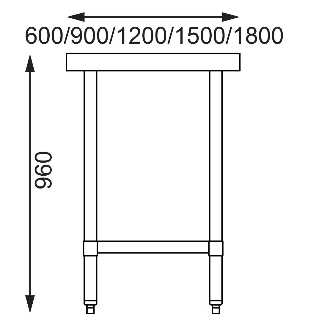 Een Vogue RVS werktafel zonder achteropstand 90x150x70cm koop je bij Supplierz BV