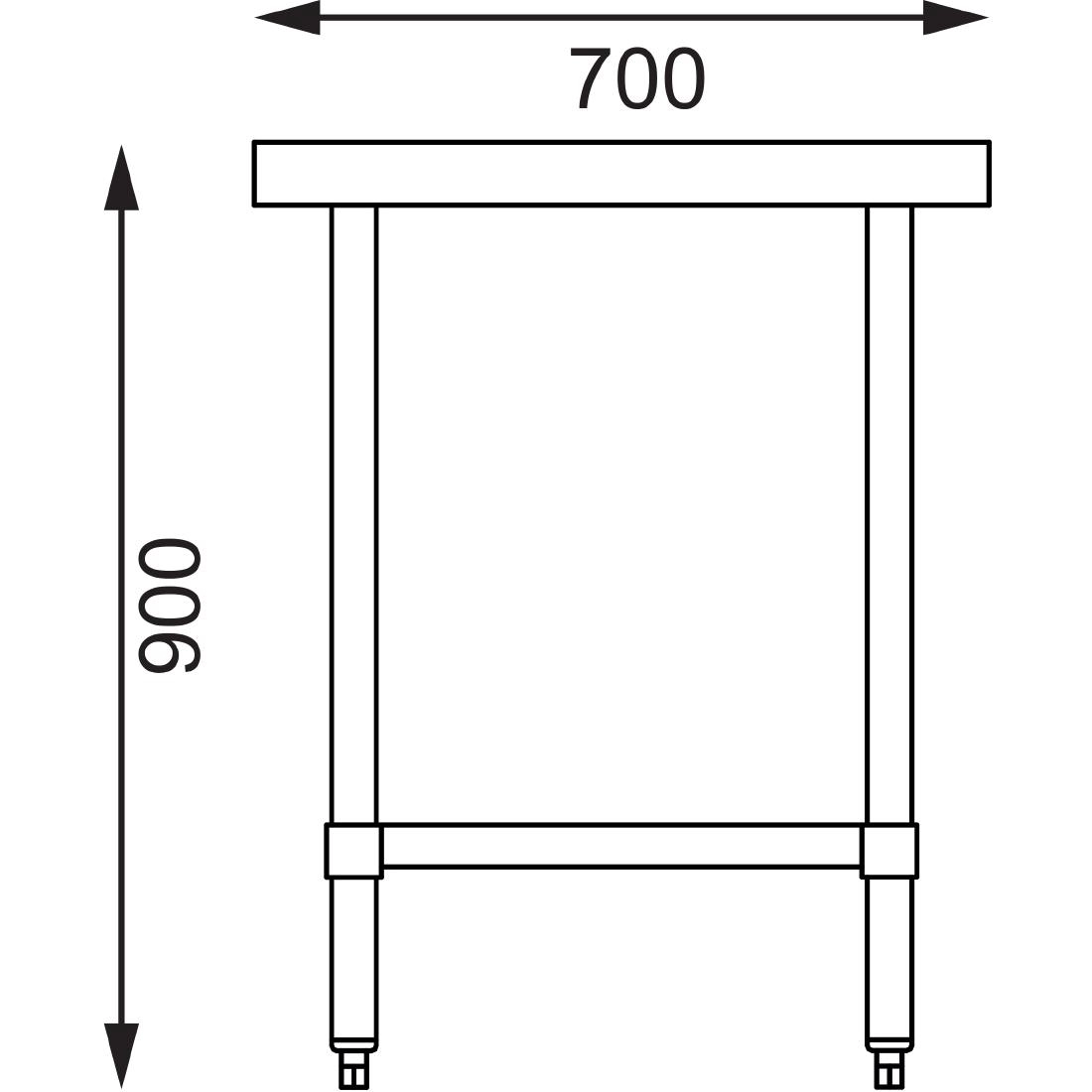 Een Vogue RVS werktafel zonder achteropstand 90x150x70cm koop je bij Supplierz BV