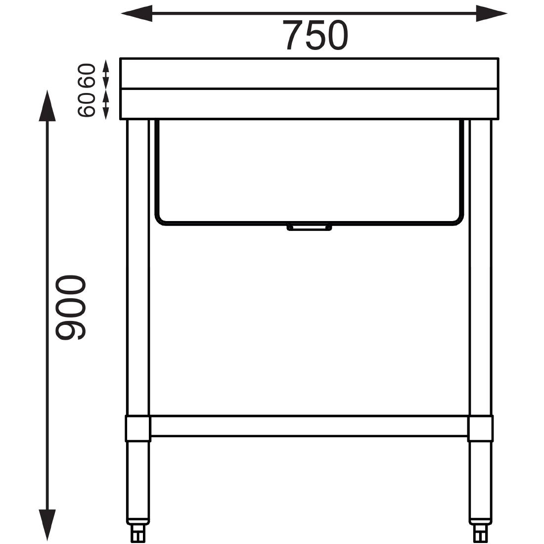 Sie können einen Vogue kleiner Spültisch 75cm lang bei Supplierz BV kaufen