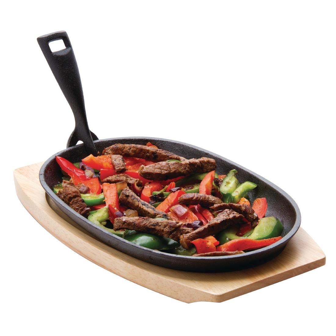 Een Olympia gietijzeren schaal/sizzle platter ovaal 28x19cm koop je bij Supplierz BV