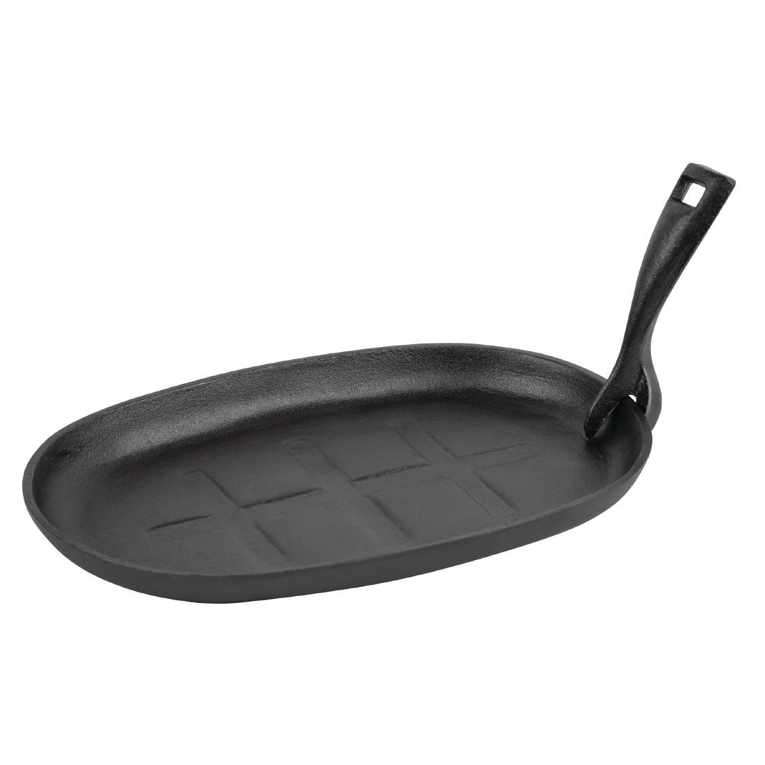 Een Olympia gietijzeren schaal/sizzle platter ovaal 28x19cm koop je bij Supplierz BV