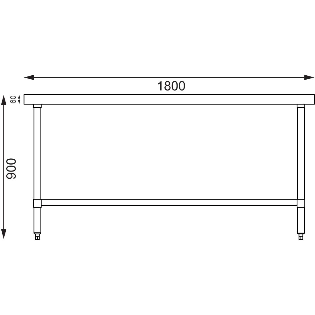 Een Vogue roestvrijstalen middentafel 1800mm koop je bij Supplierz BV