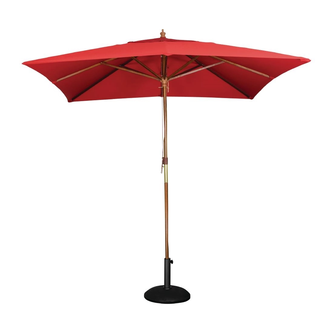 Een Bolero vierkante rode parasol 2,5 meter koop je bij Supplierz BV