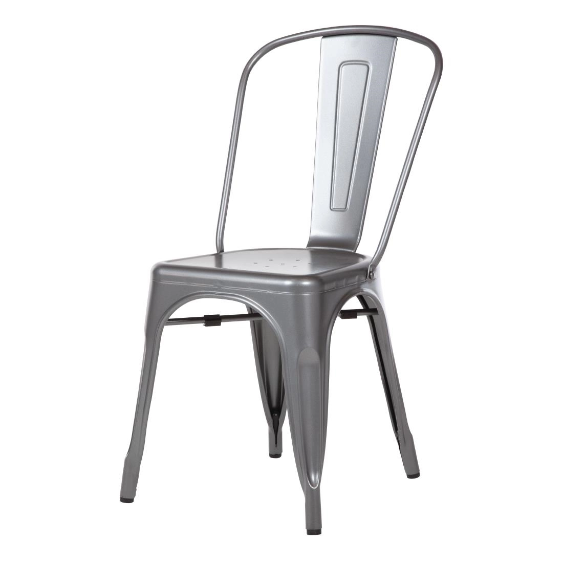 Vous pouvez acheter un Chaises en acier gris métallisé Bolero Bistro (lot de 4) chez Supplierz BV