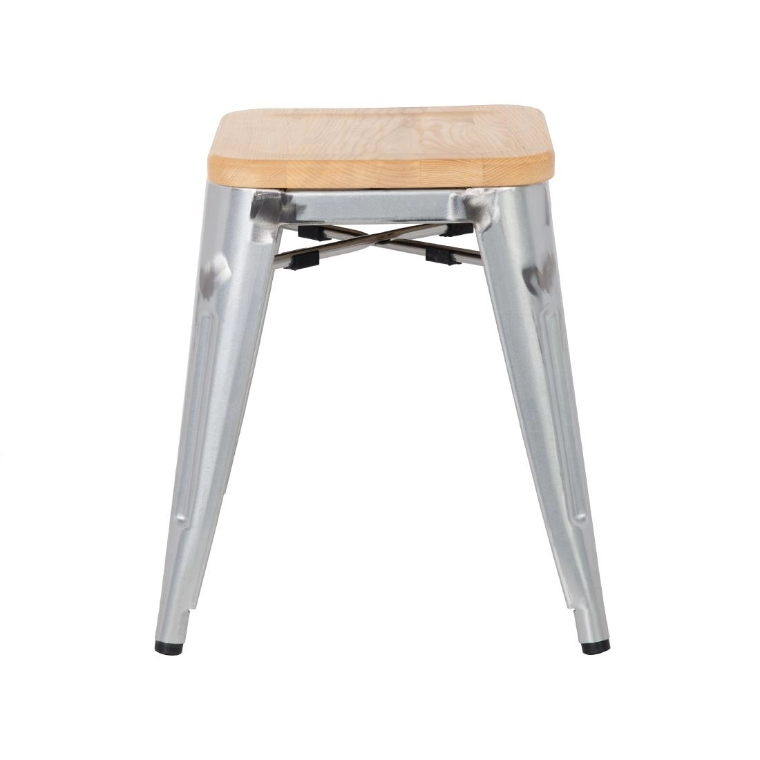 Vous pouvez acheter un Tabourets bistro bas en acier avec assise en bois Bolero (lot de 4) chez Supplierz BV