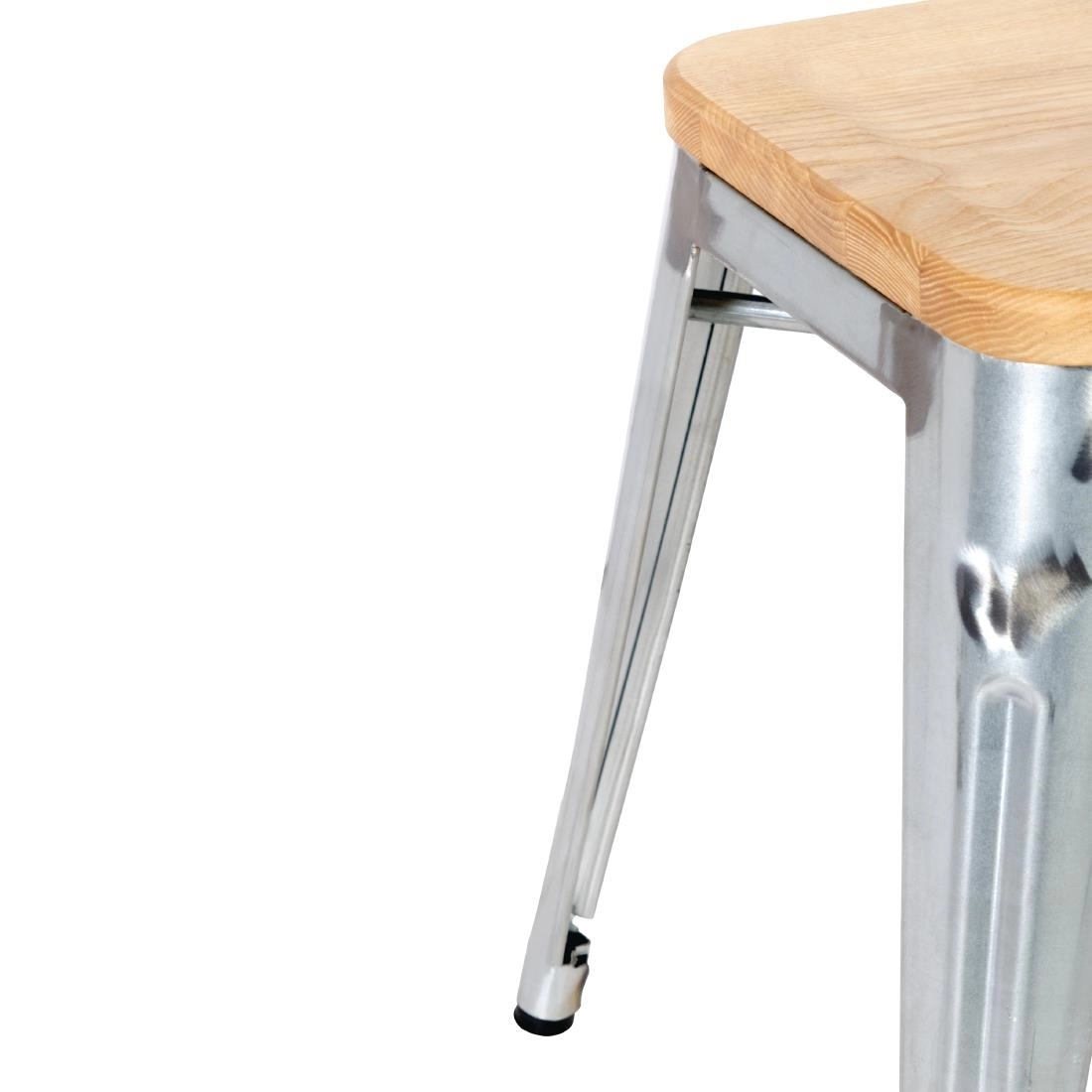 Vous pouvez acheter un Tabourets bistro bas en acier avec assise en bois Bolero (lot de 4) chez Supplierz BV