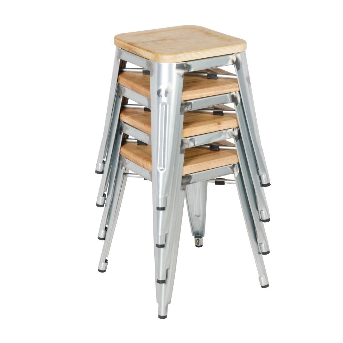 Vous pouvez acheter un Tabourets bistro bas en acier avec assise en bois Bolero (lot de 4) chez Supplierz BV