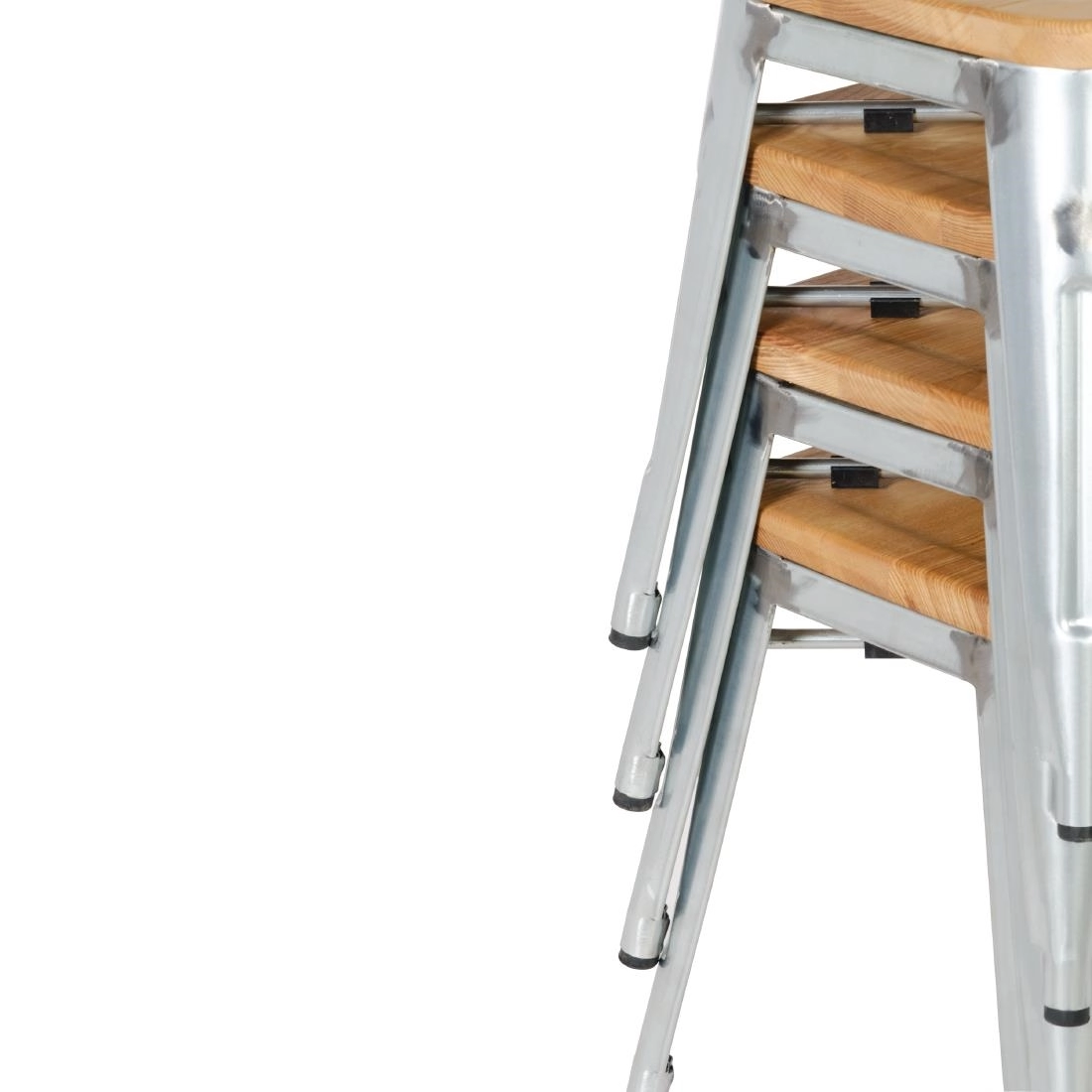 Vous pouvez acheter un Tabourets bistro bas en acier avec assise en bois Bolero (lot de 4) chez Supplierz BV