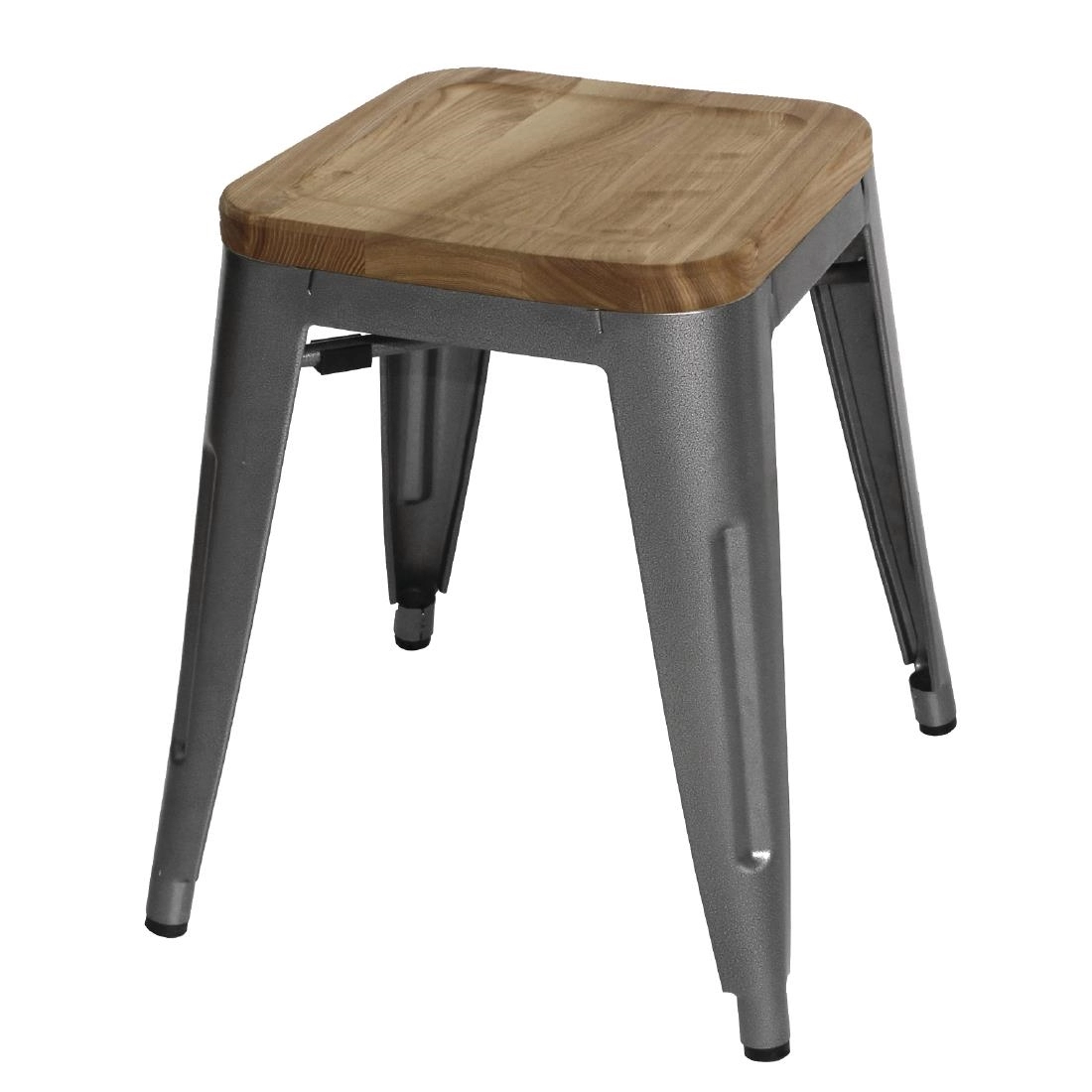 Vous pouvez acheter un Tabourets bistro bas en acier gris métal avec assise en bois Bolero (lot de 4) chez Supplierz BV