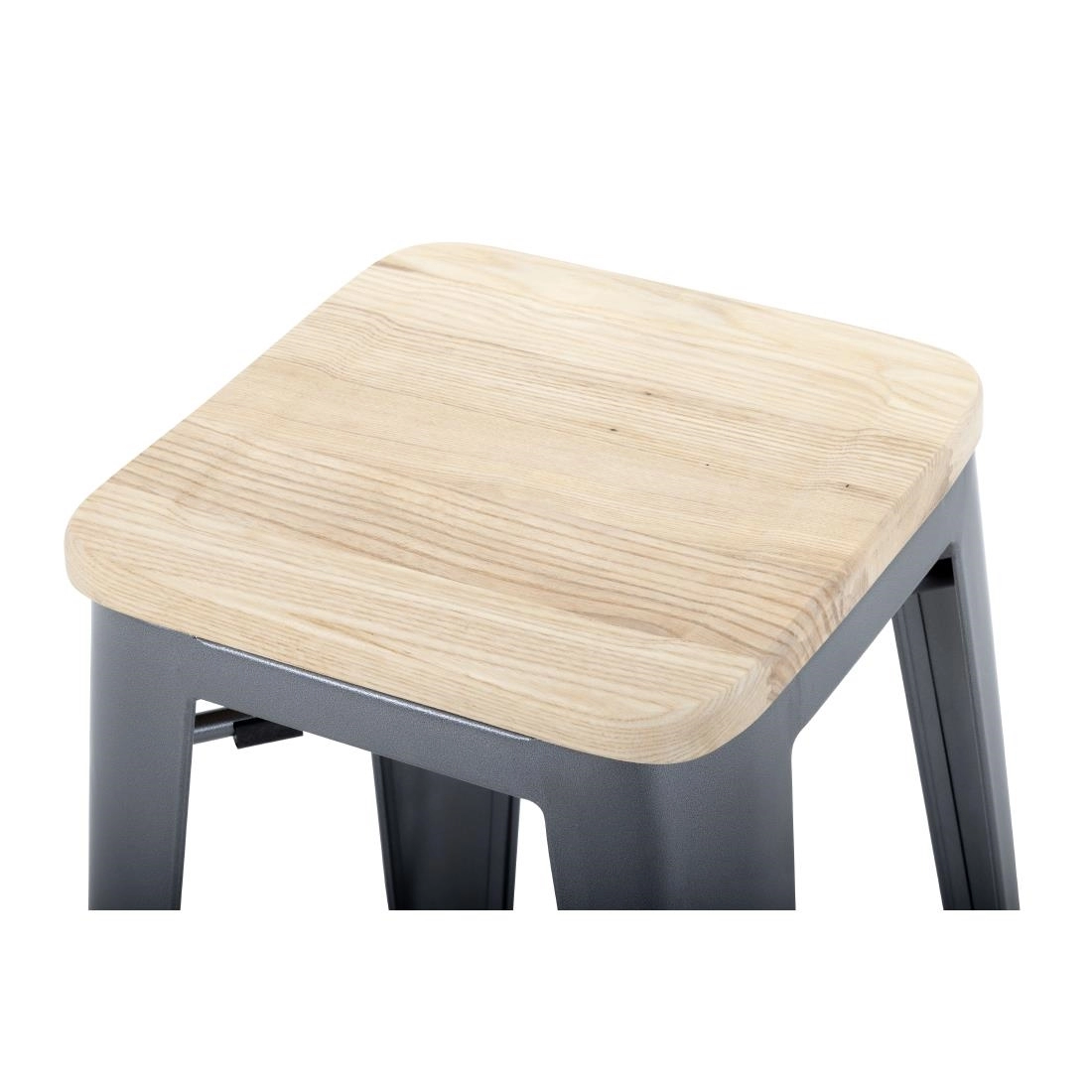 Vous pouvez acheter un Tabourets hauts en acier gris avec assise en bois Bolero Bistro (lot de 4) chez Supplierz BV