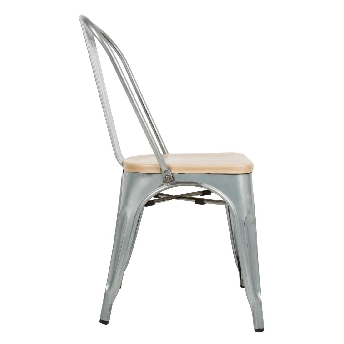 Vous pouvez acheter un Chaises en acier avec assise en bois Bolero (lot de 4) chez Supplierz BV