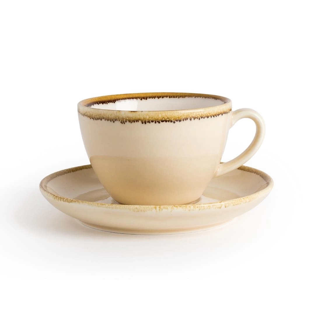 Een Olympia Kiln cappuccinoschotels zandsteen 16cm (6 stuks) koop je bij Supplierz BV