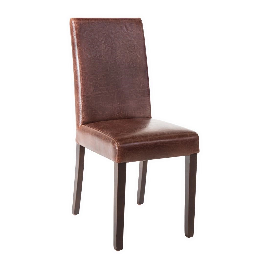 Vous pouvez acheter un Chaise dossier haut en simili cuir Bolero marron foncé patiné x2 chez Supplierz BV