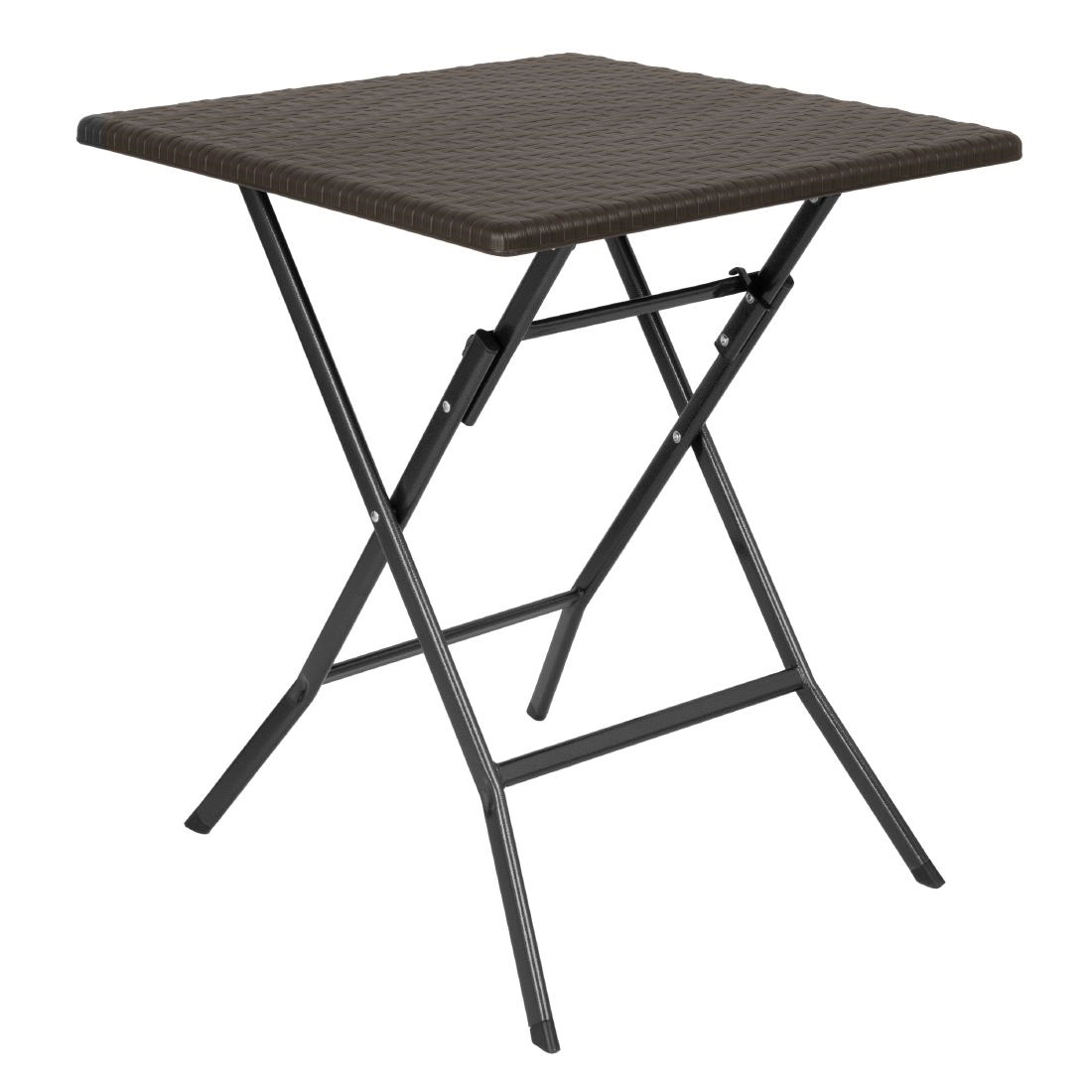 Een Bolero Vierkante Opvouwbare Tafel Bruin 620mm koop je bij Supplierz BV