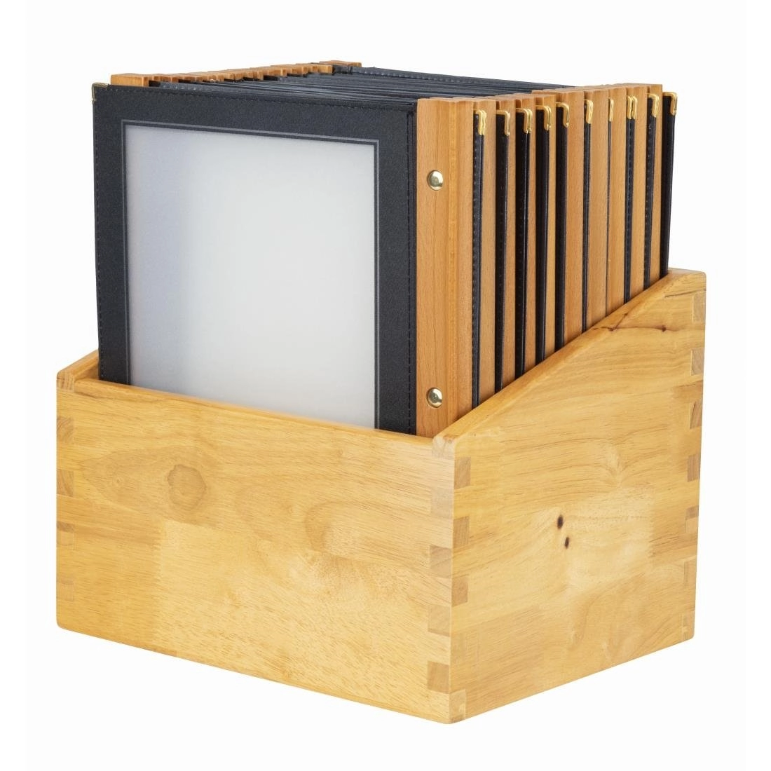 Buy your Securit menumappen set met houten box A4 zwart (20 stuks) at Supplierz BV