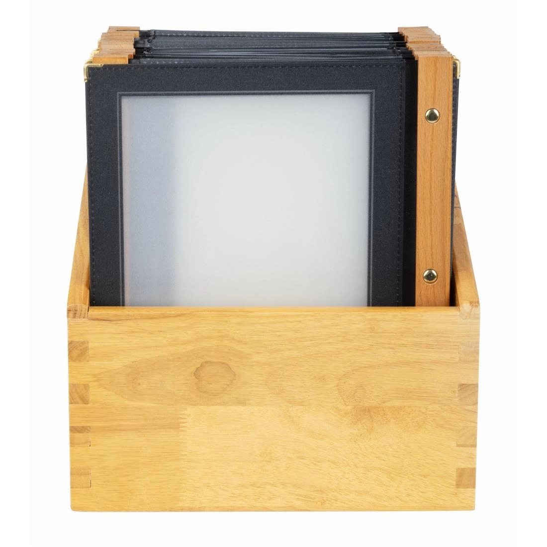 Buy your Securit menumappen set met houten box A4 zwart (20 stuks) at Supplierz BV