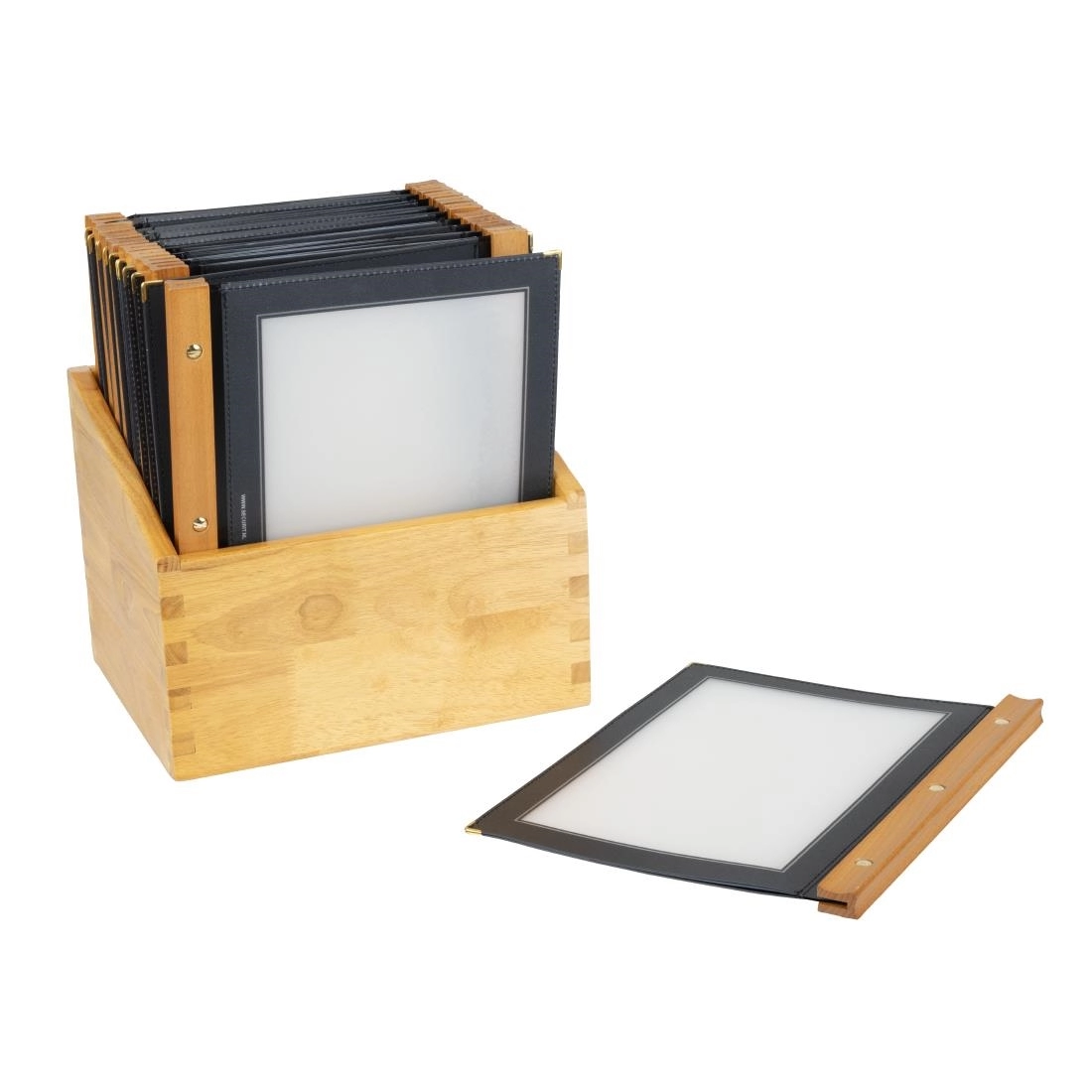 Buy your Securit menumappen set met houten box A4 zwart (20 stuks) at Supplierz BV