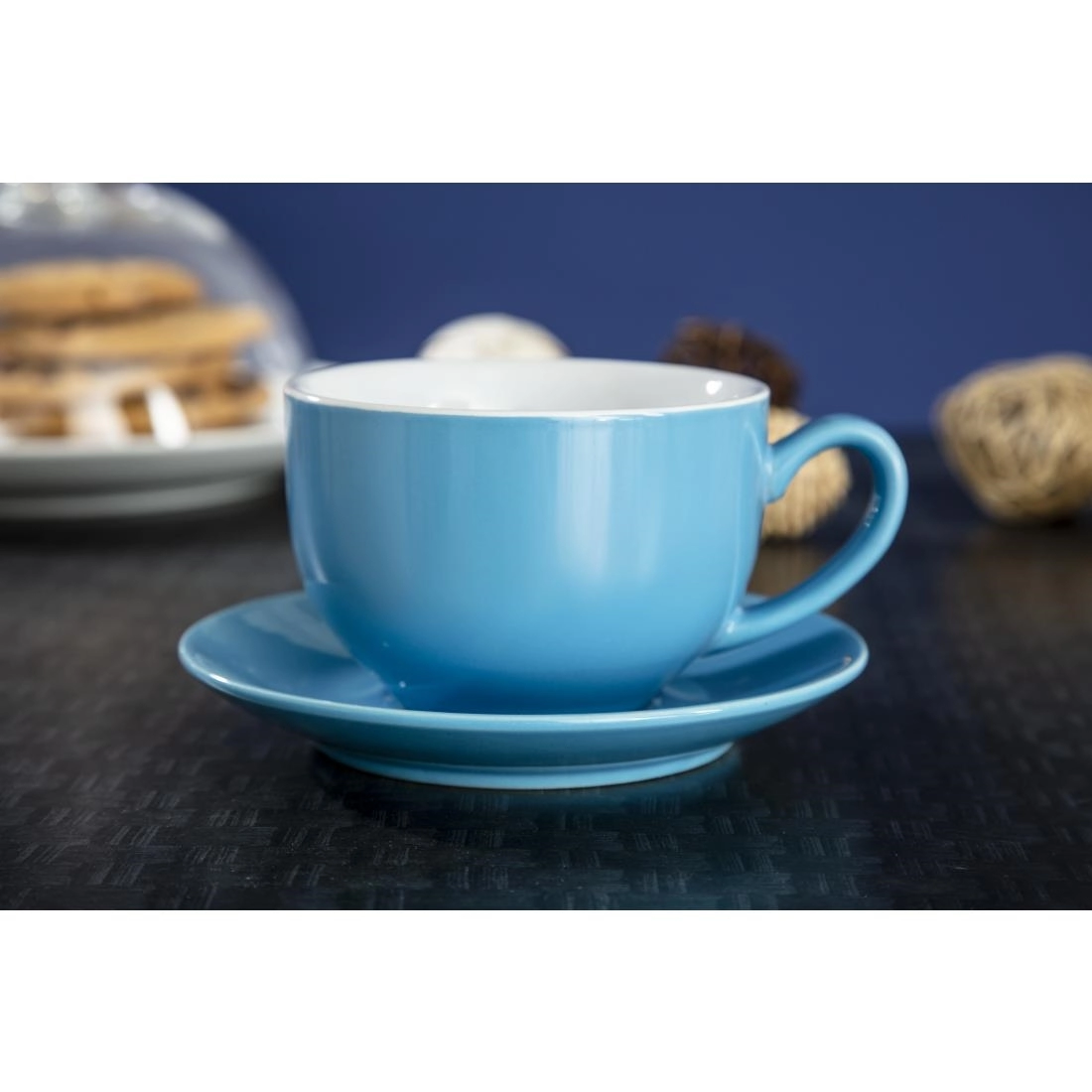 Vous pouvez acheter un Tasses à cappuccino Olympia Café bleues 340 ml (lot de 12) chez Supplierz BV