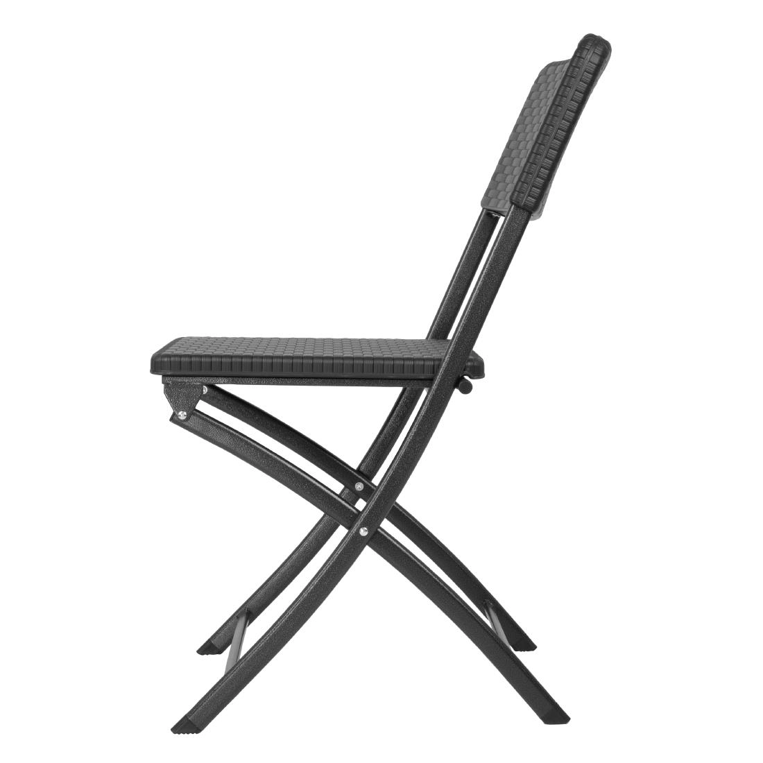 Vous pouvez acheter un Chaises pliantes en rotin PE Bolero noires (lot de 2) chez Supplierz BV