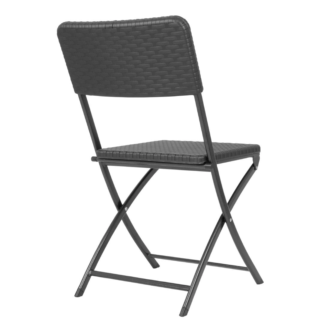 Vous pouvez acheter un Chaises pliantes en rotin PE Bolero noires (lot de 2) chez Supplierz BV