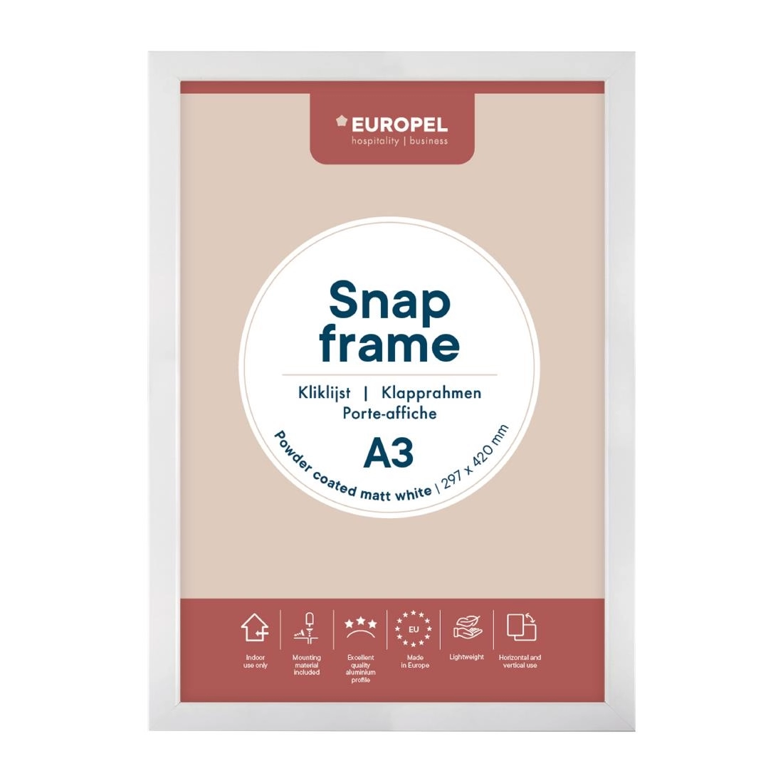 Een Europel Snap Frame A3 25mm Mat Wit koop je bij Supplierz BV