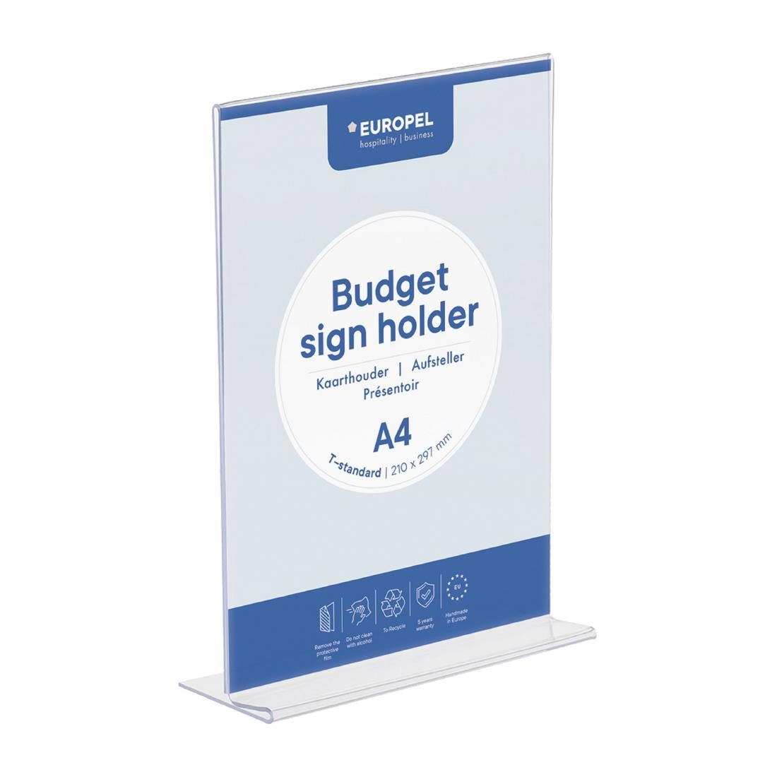 Een Europel Bordhouder Budget T-Stand A4 Portrait koop je bij Supplierz BV