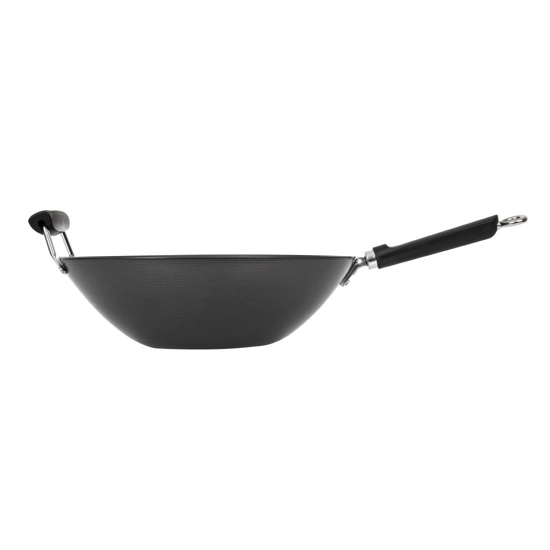 Een Anti-kleef inductie wok met platte bodem 35,5cm koop je bij Supplierz BV