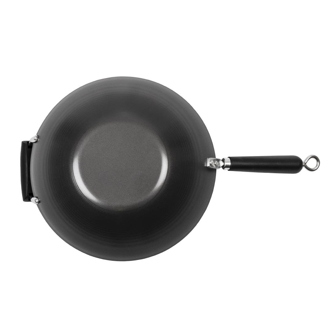 Een Anti-kleef inductie wok met platte bodem 35,5cm koop je bij Supplierz BV